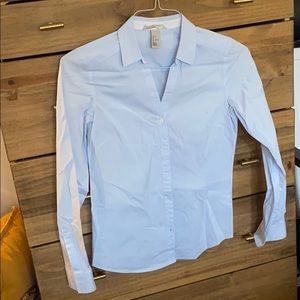 Baby Blue Dress Shirt H&M Blouse